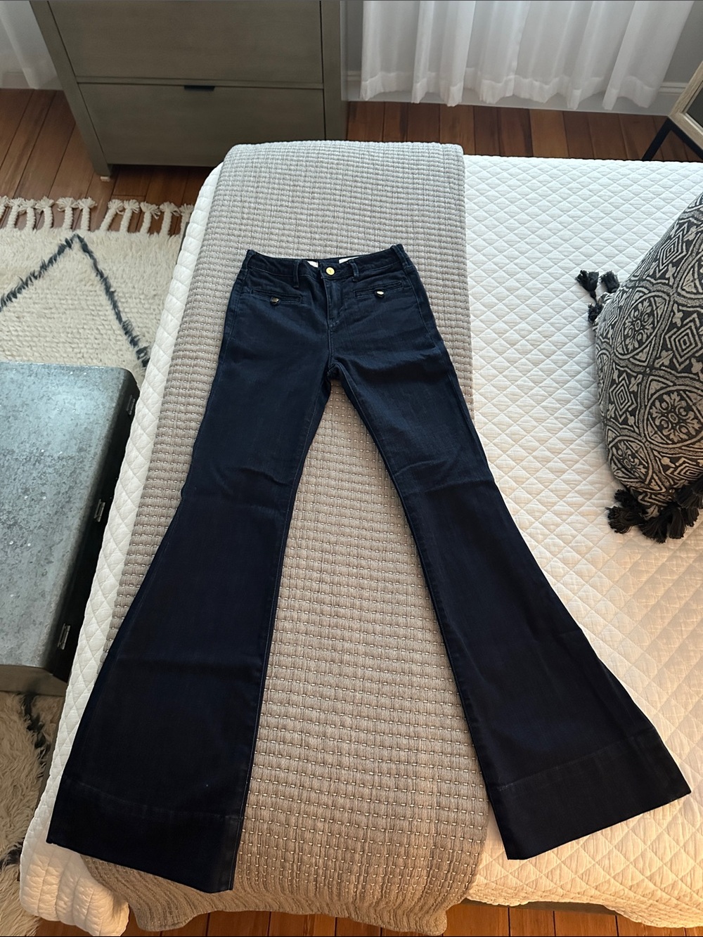 Pilcro and the Letterpress Dark Blue Flare Jeans